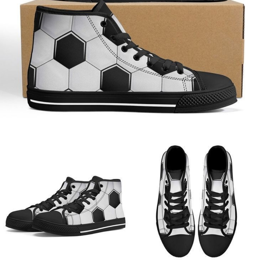 Soccer High Top Unisex Canvas Tennis Shoes Sz 10